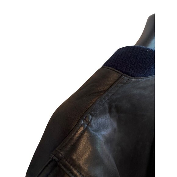 VTG Harley Davidson Black Leather, Nylon Bomber Jacket Men's Size XL Regular Fit - Picture 5 of 10